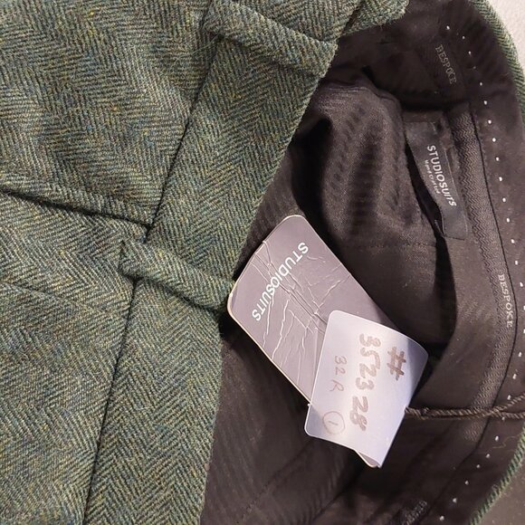 Studio Suits Haberdasher Green Tweed Suit Pants, Size: 32 Reg. - Picture 6 of 9